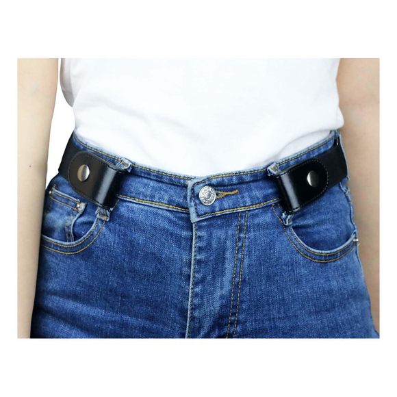 Buckle Free Black Stretch Belt, Plus Size Women No Buckle Belt, Black, Waist🥰 - Picture 3 of 5